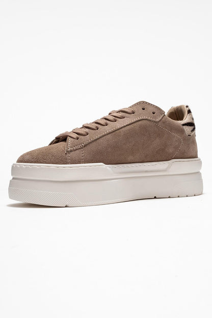 Anabel - Zapatillas Plataforma de Ante Color Topo (Mujer)
