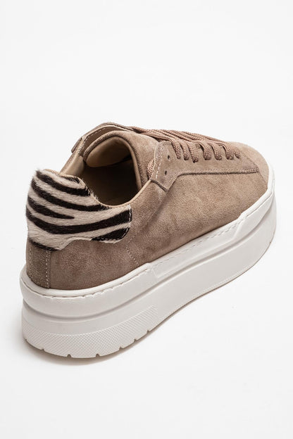 Anabel - Zapatillas Plataforma de Ante Color Topo (Mujer)