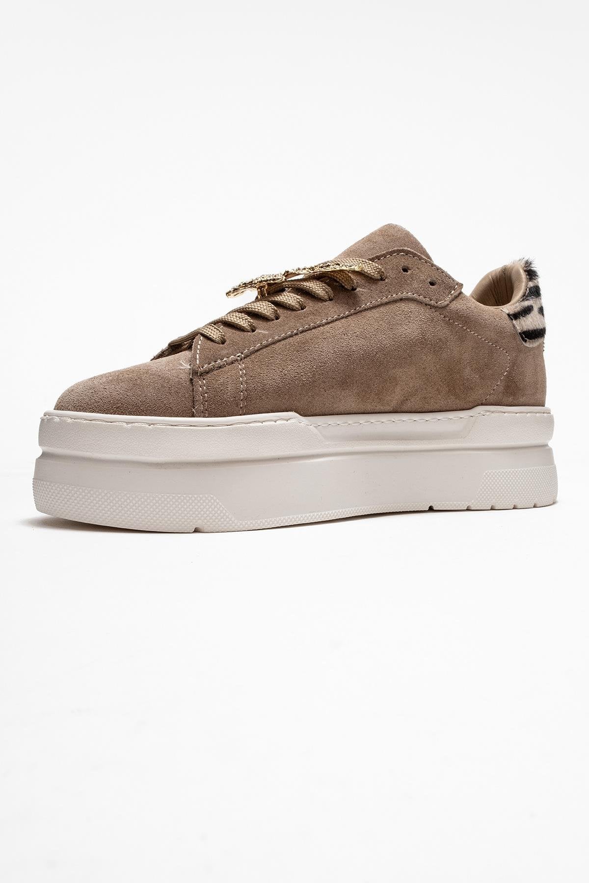Anda - Zapatillas de ante color beis oscuro con hebillas (Mujer)