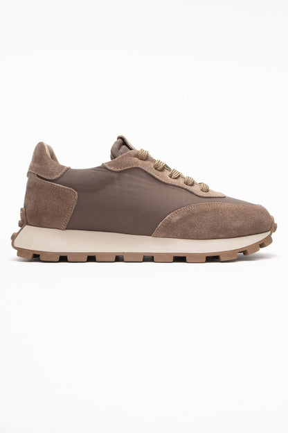 Amanda - Zapatillas de cuero marrón claro (Mujer)