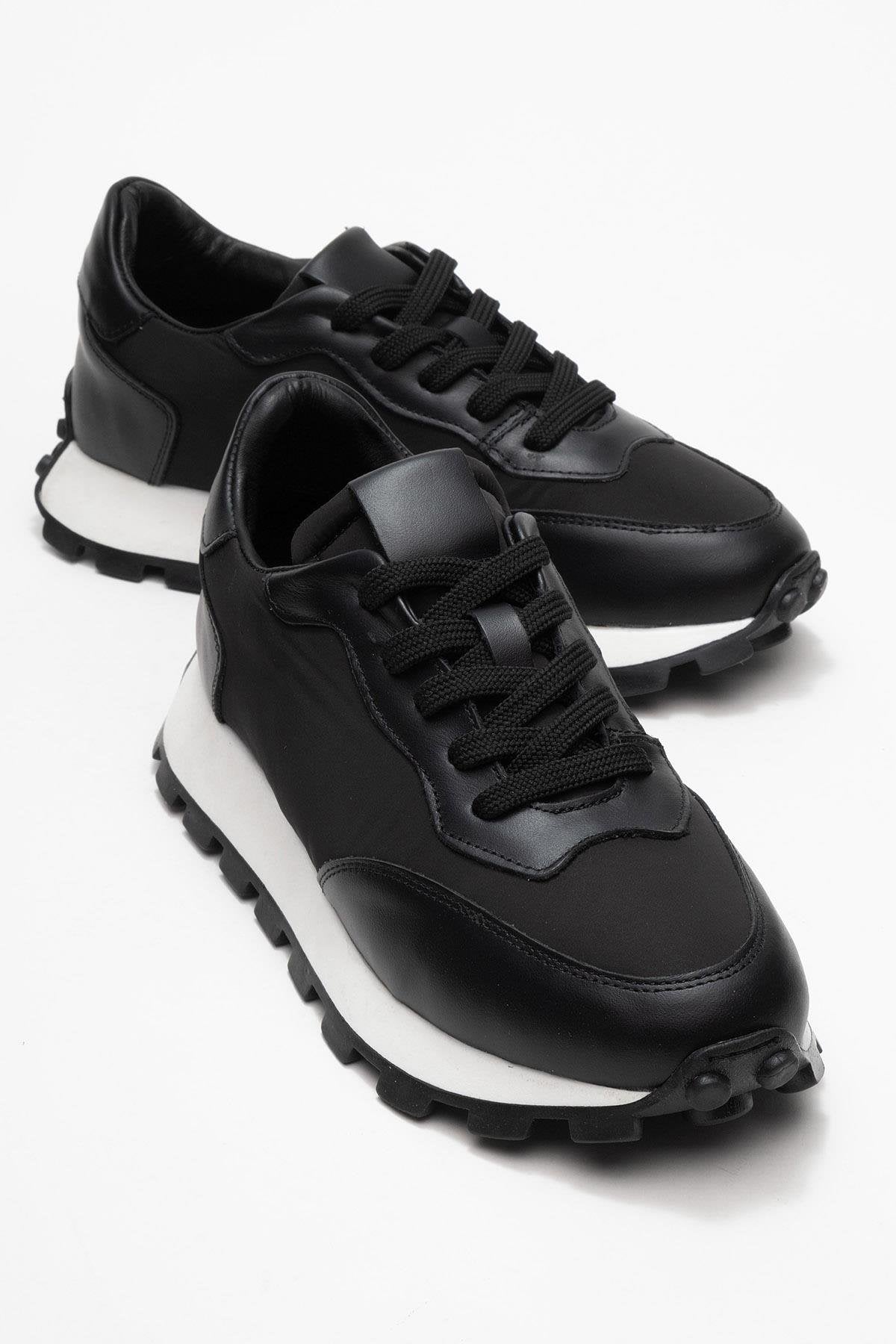 Amanda - Zapatillas de cuero negras (Mujer)