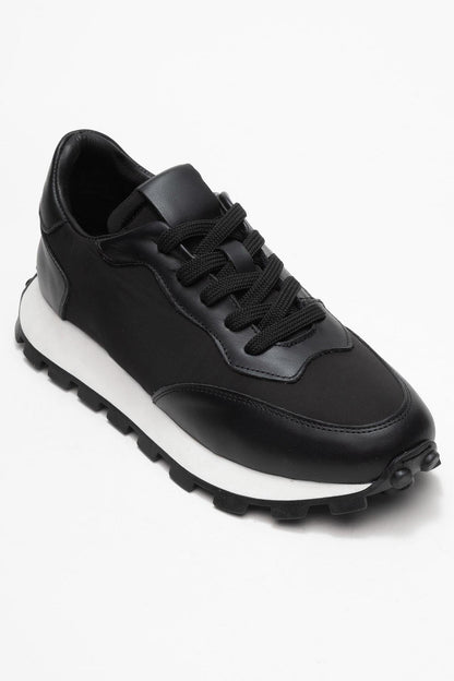 Amanda - Zapatillas de cuero negras (Mujer)