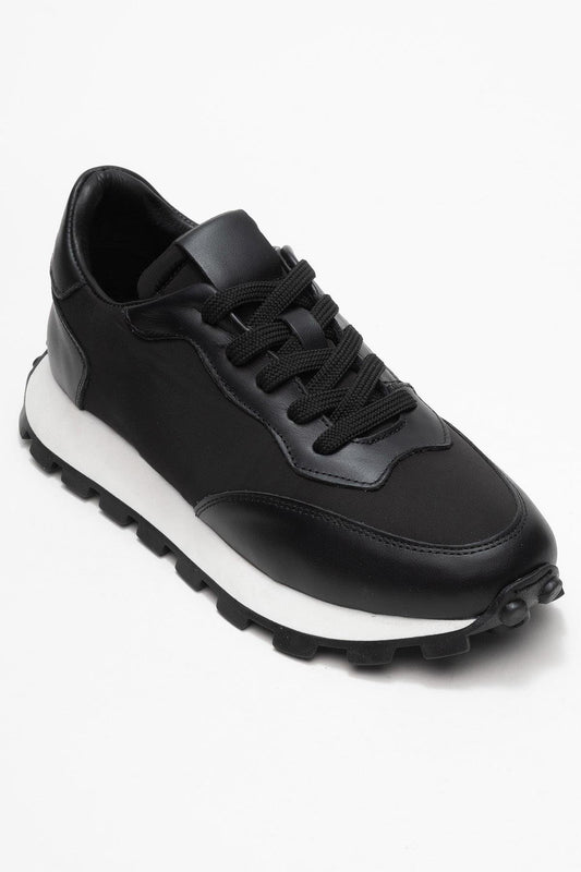Amanda - Zapatillas de cuero negras (Mujer)