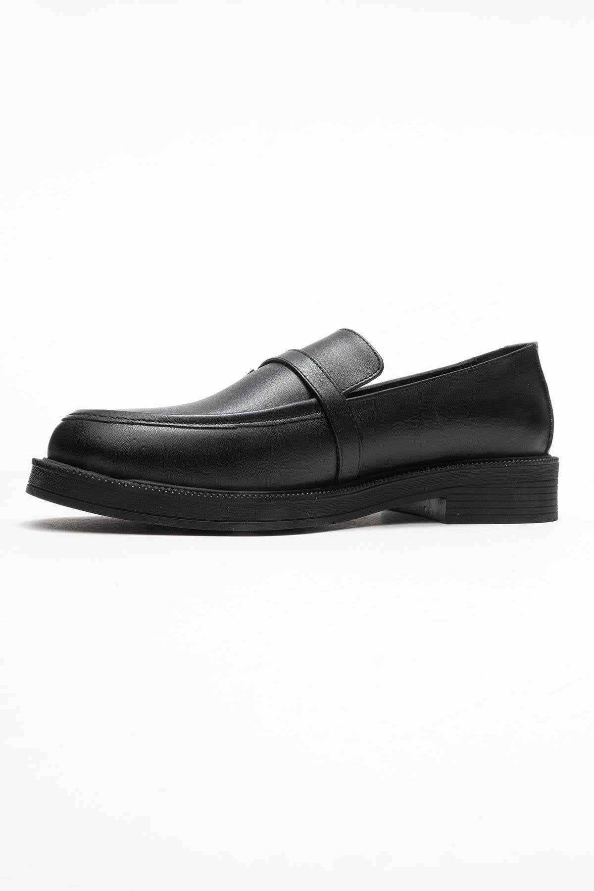Galea - Black Buckled Leather Loafers (Women)
