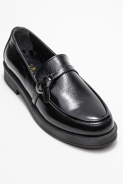 Galea - Black Patent Buckled Leather Loafers (Women)