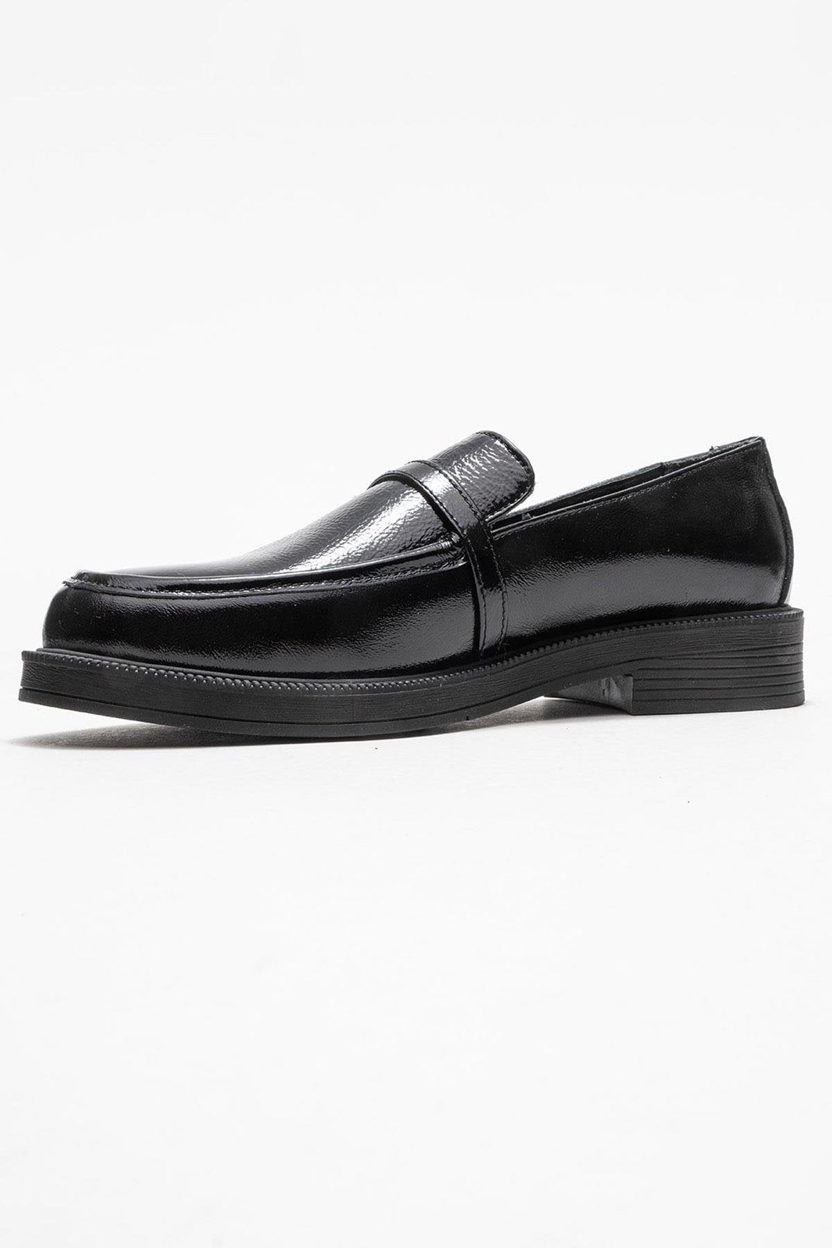 Galea - Black Patent Buckled Leather Loafers (Women)