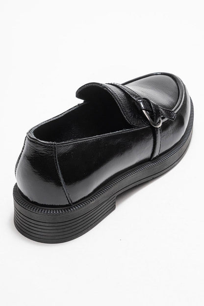 Galea - Black Patent Buckled Leather Loafers (Women)