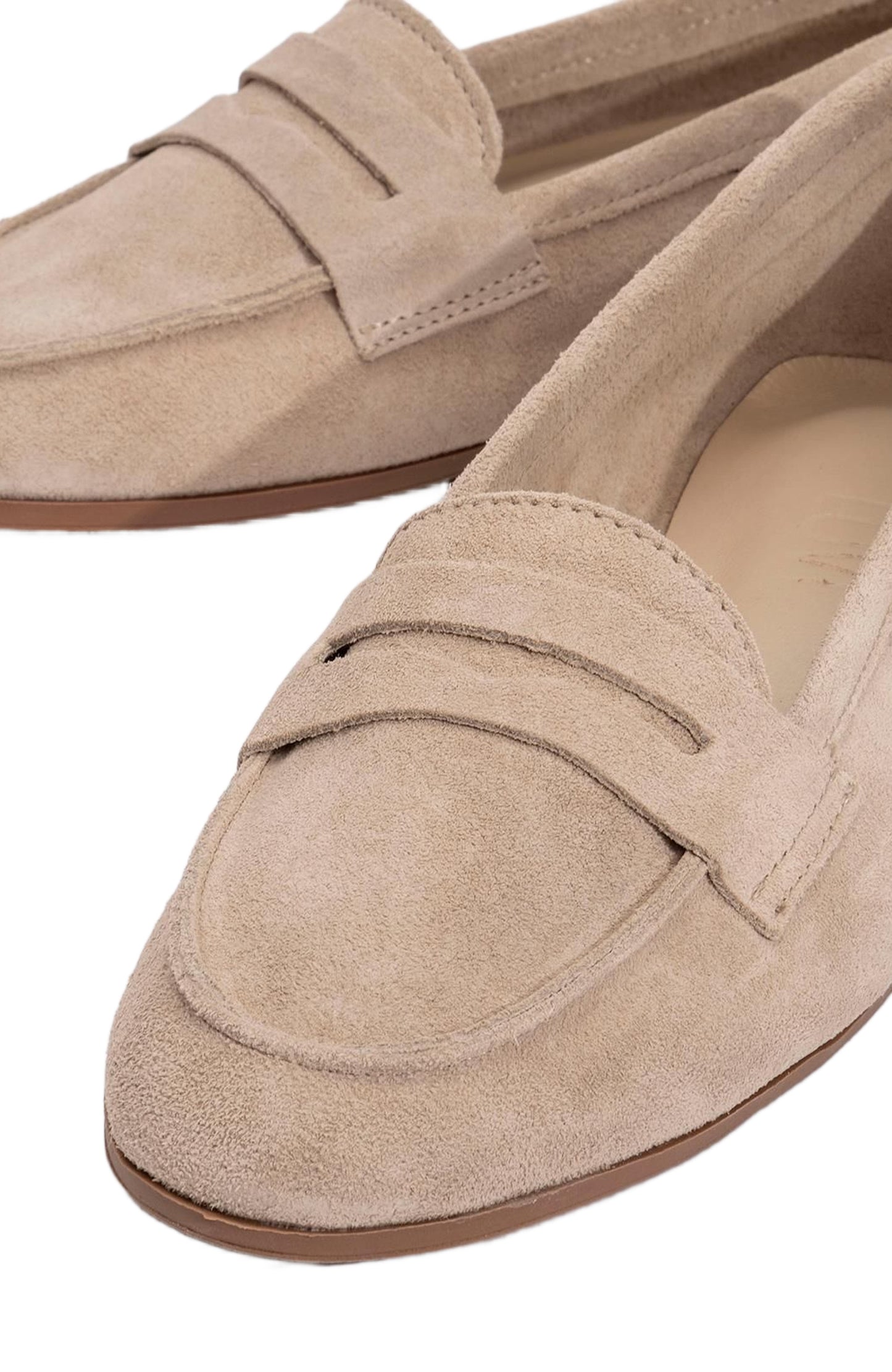 Dorothy - Beige Suede Leather Loafers