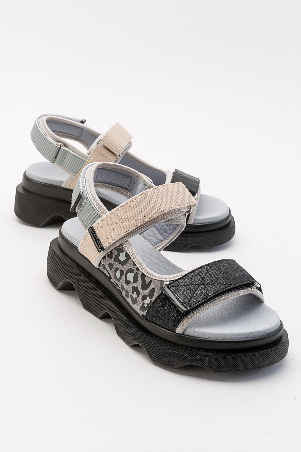 Tedy - Sandalia de velcro gris (Mujer)