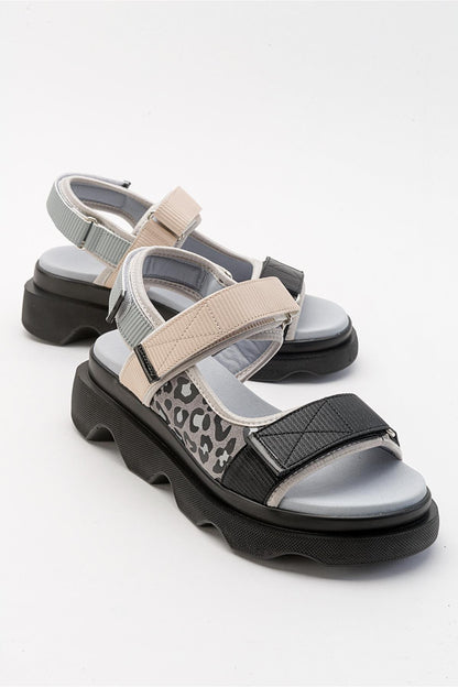 Tedy - Sandalia de velcro gris (Mujer)
