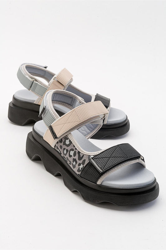Tedy - Sandalia de velcro gris (Mujer)