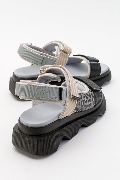 Tedy - Sandalia de velcro gris (Mujer)