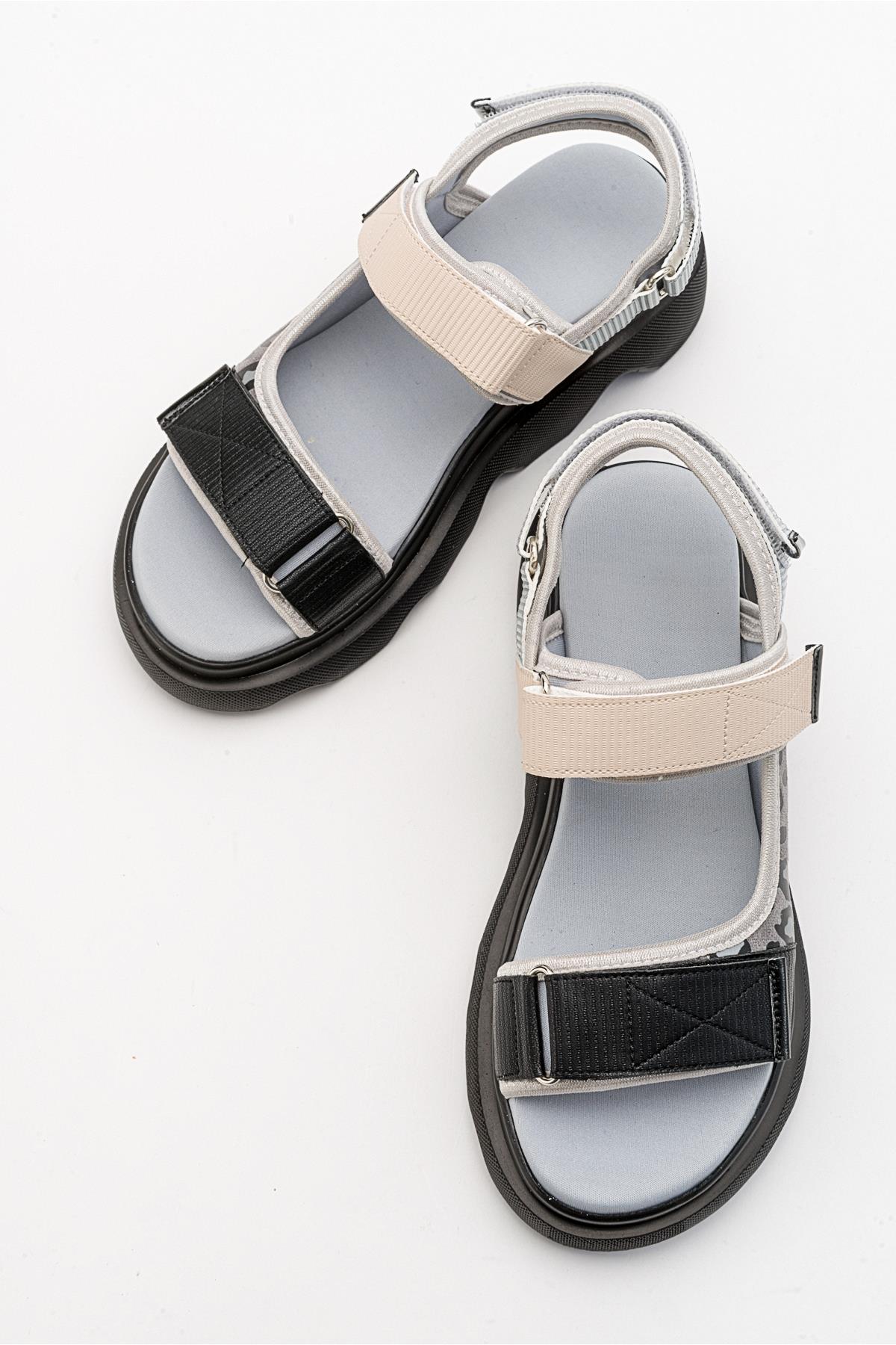 Tedy - Sandalia de velcro gris (Mujer)