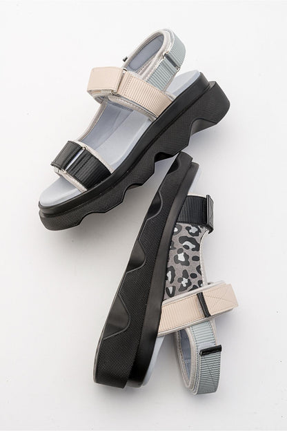 Tedy - Sandalia de velcro gris (Mujer)