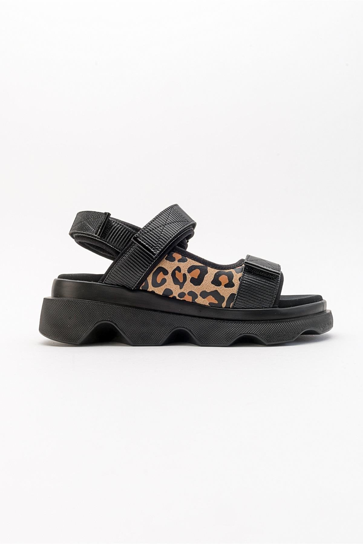 Tedy - Sandalia de Tiras Adherentes Negras (Mujer)