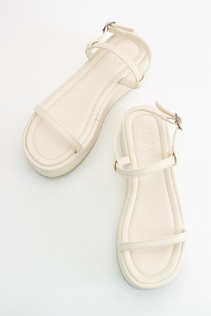 Lina - Ecru Beige Platform Sandal (Women)