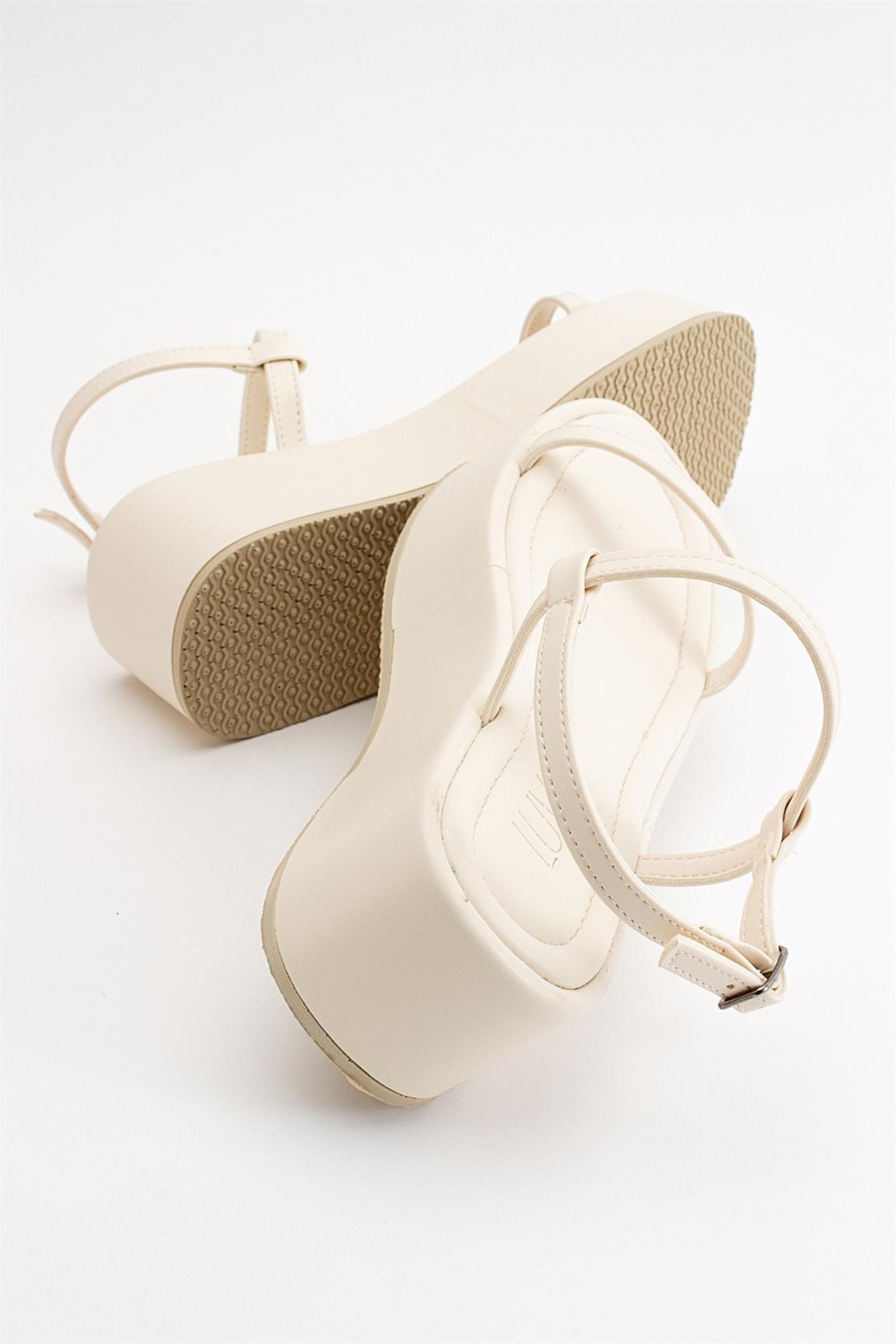 Lina - Ecru Beige Platform Sandal (Women)