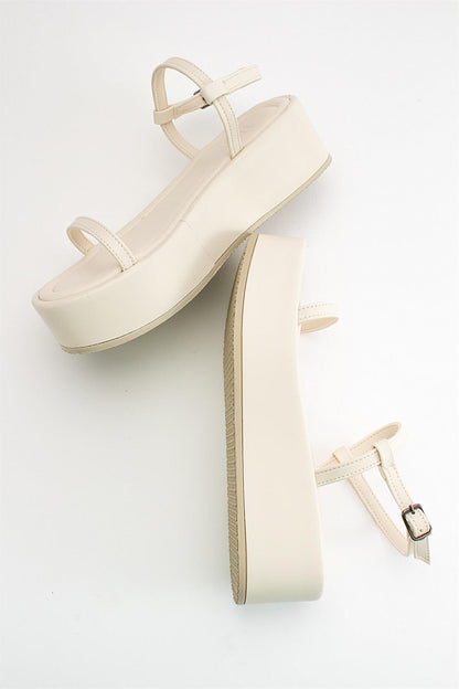 Lina - Ecru Beige Platform Sandal (Women)