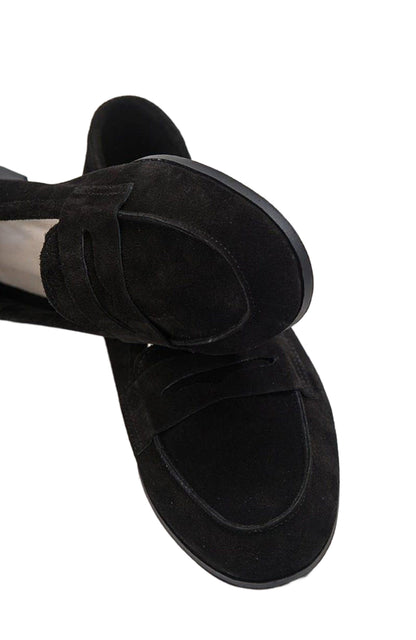 Dorothy - Black Suede Leather Loafers
