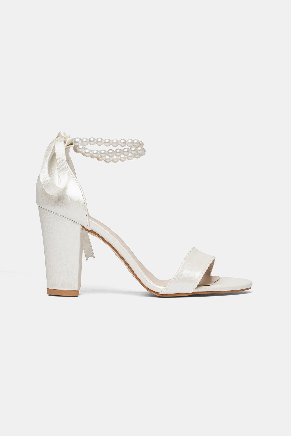 Caelis Pearl Block Heels Bridal Shoes
