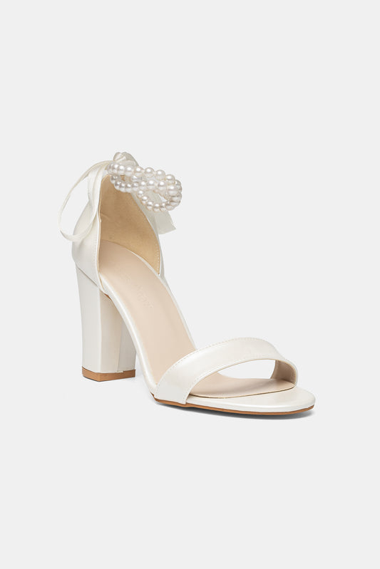 Caelis Pearl Block Heels Bridal Shoes