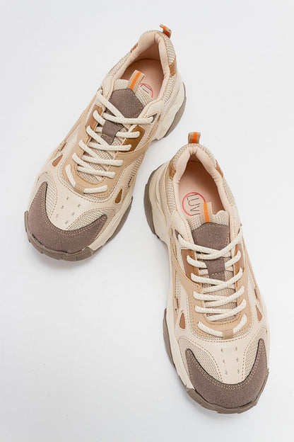 Lecce - Zapatillas de deporte beige-marrón (mujer)