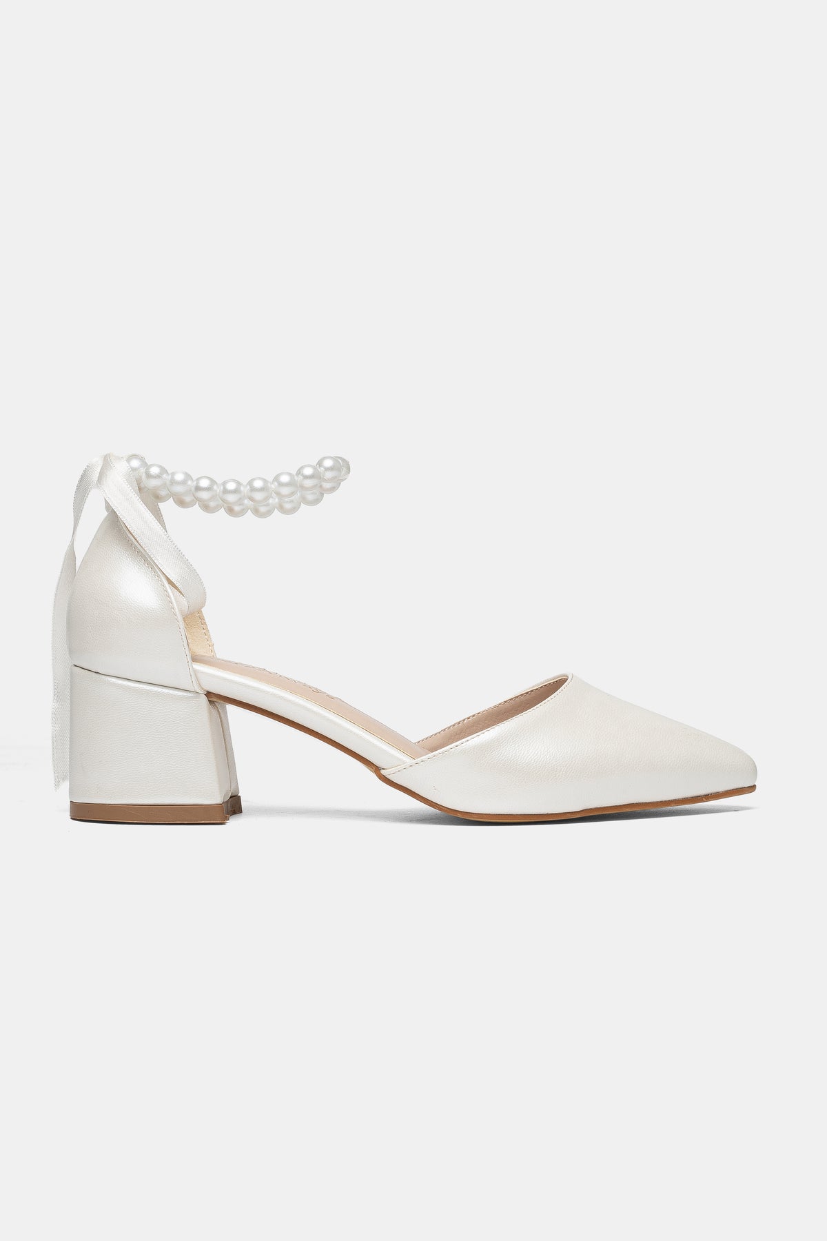 Evania Bridal  Pointed-toe Block Heel Wedding Pump