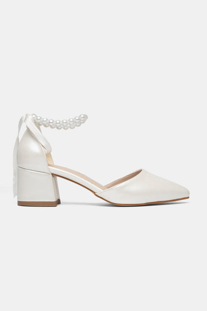 Evania Bridal  Pointed-toe Block Heel Wedding Pump