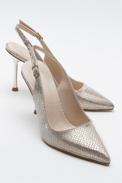 Orfo - Zapatilla de tacón alto con estampado dorado (Mujer)
