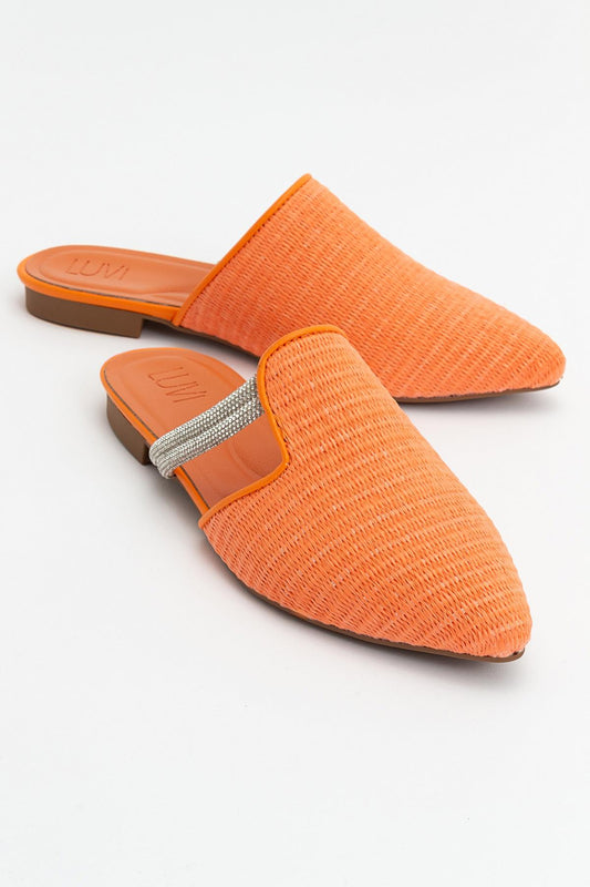 Pesa - Pantuflas naranjas tejidas (Mujer)