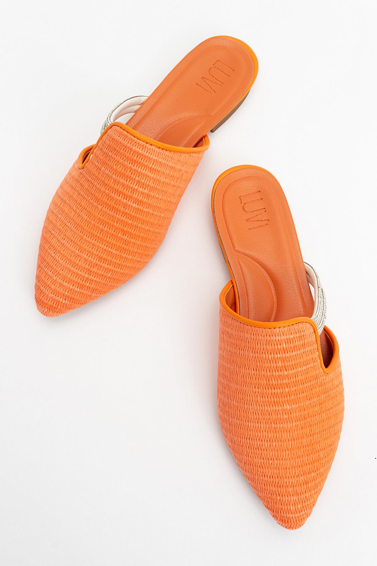 Pesa - Pantuflas naranjas tejidas (Mujer)