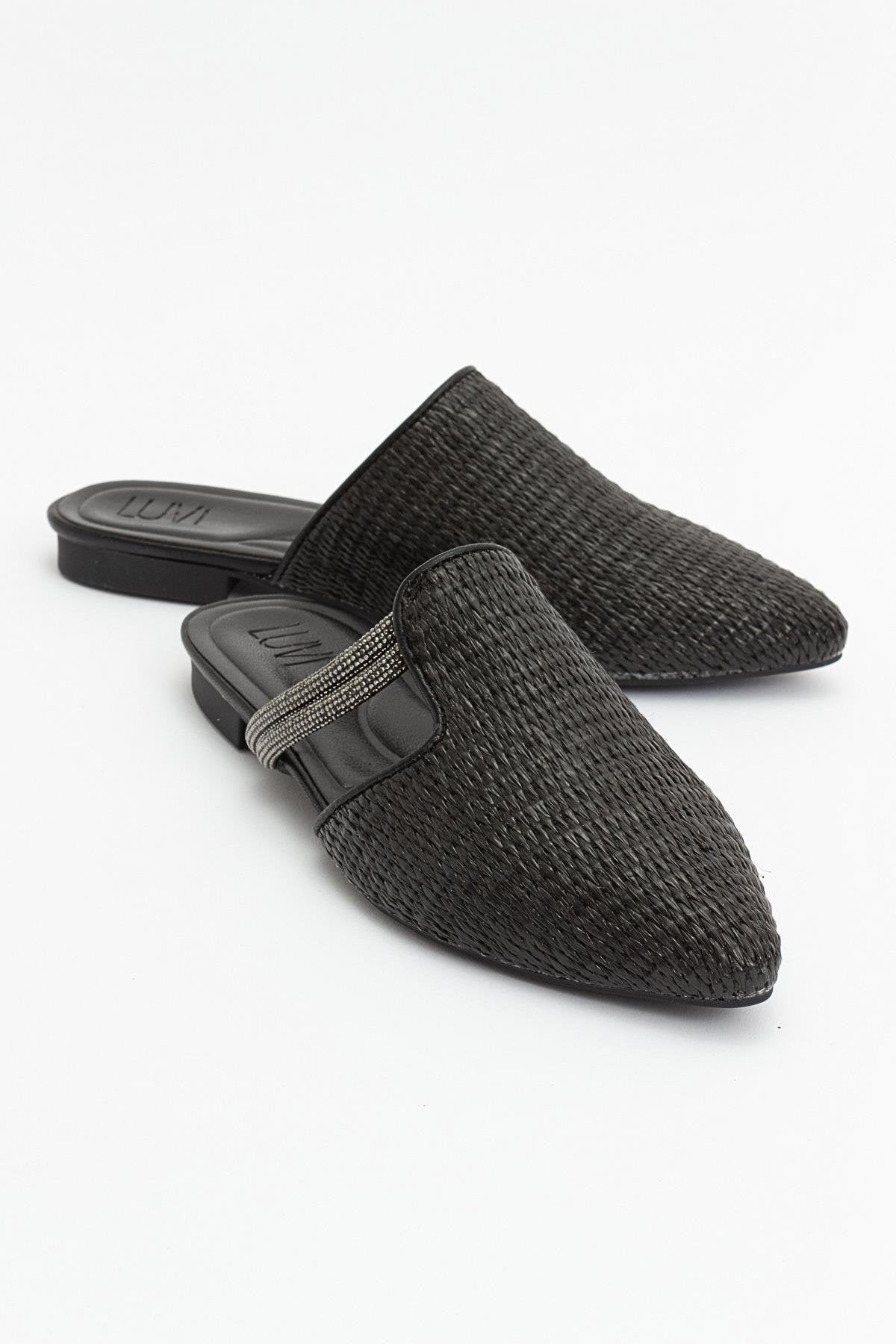 Pesa - Pantuflas Negras Tejidas (Mujer)