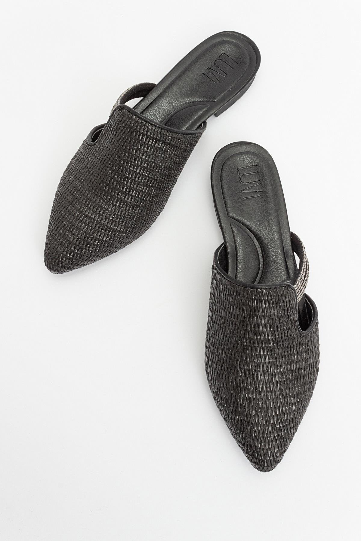 Pesa - Pantuflas Negras Tejidas (Mujer)