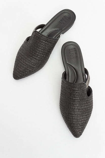 Pesa - Pantuflas Negras Tejidas (Mujer)