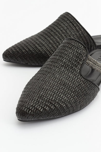 Pesa - Pantuflas Negras Tejidas (Mujer)
