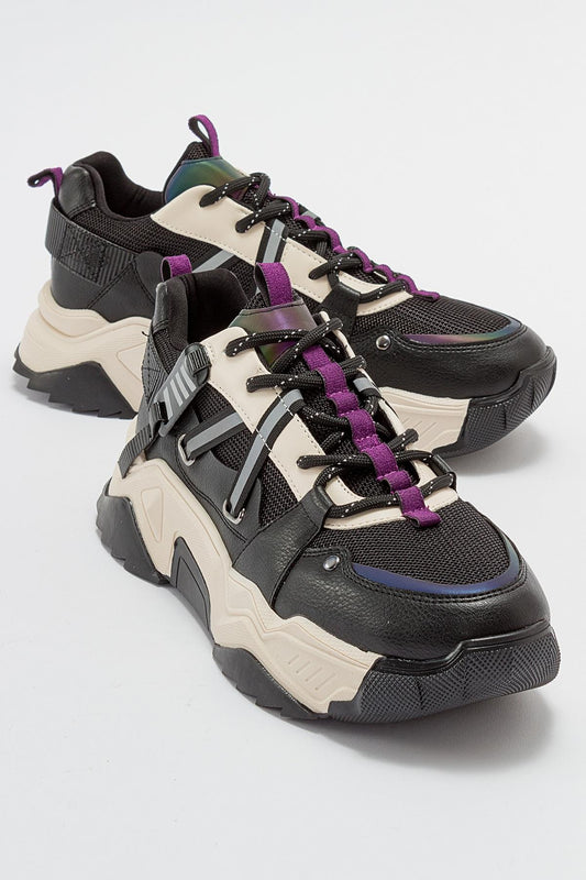 Maggie - Zapatillas deportivas negras y moradas (mujer)