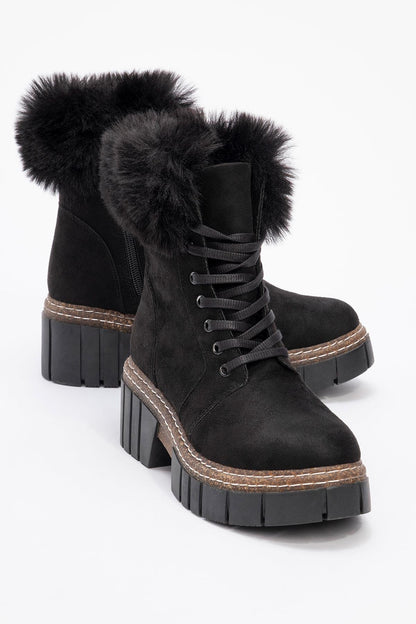 Jayla - Botas de piel de ante negras (Mujer)