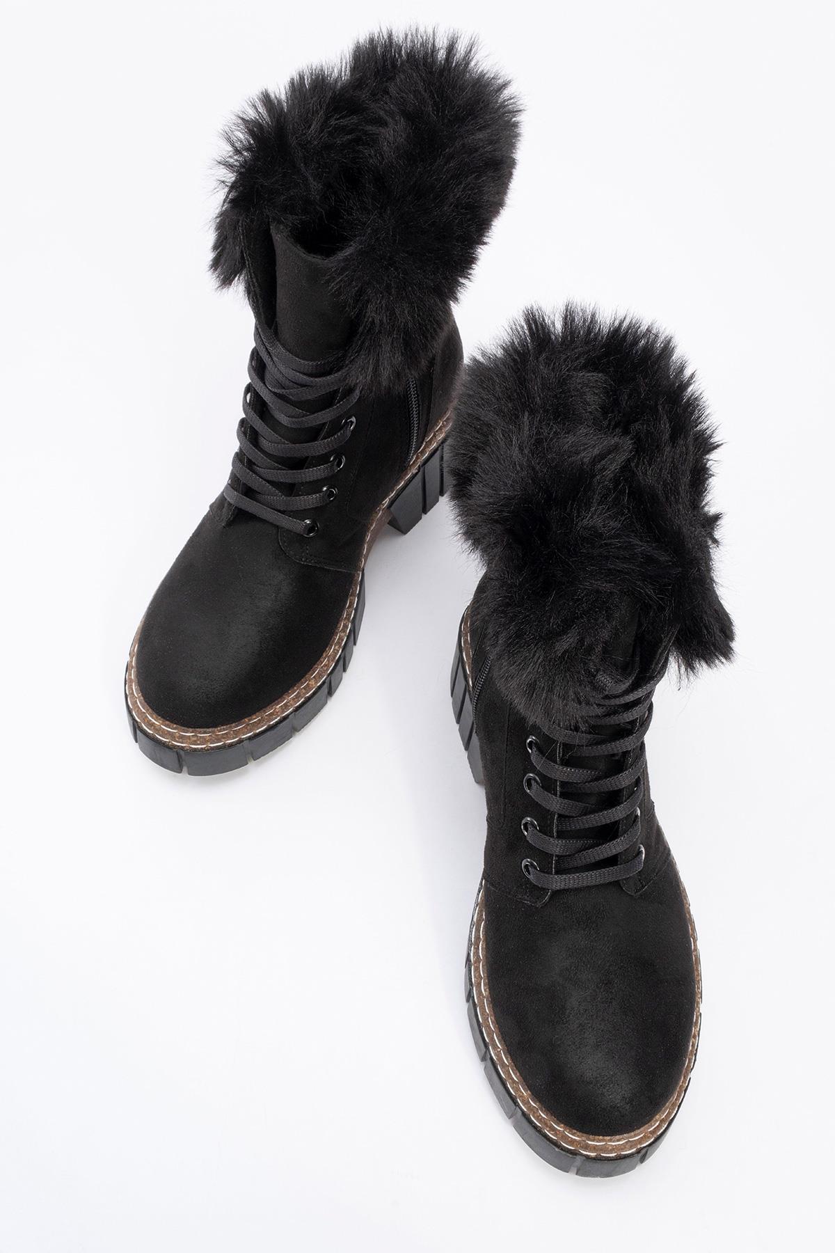 Jayla - Botas de piel de ante negras (Mujer)