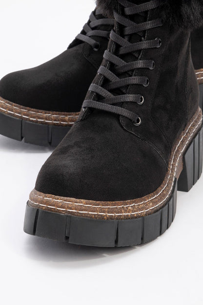 Jayla - Botas de piel de ante negras (Mujer)