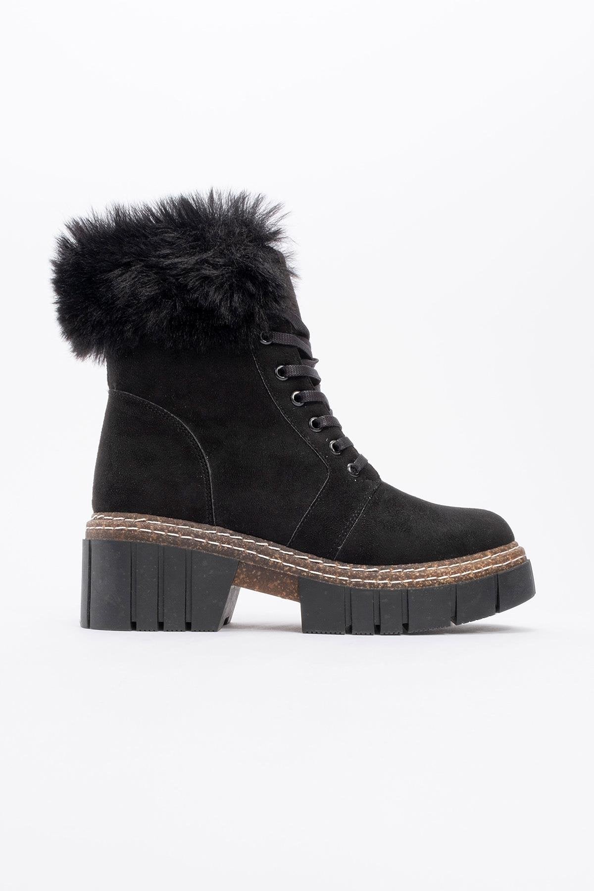 Jayla - Botas de piel de ante negras (Mujer)