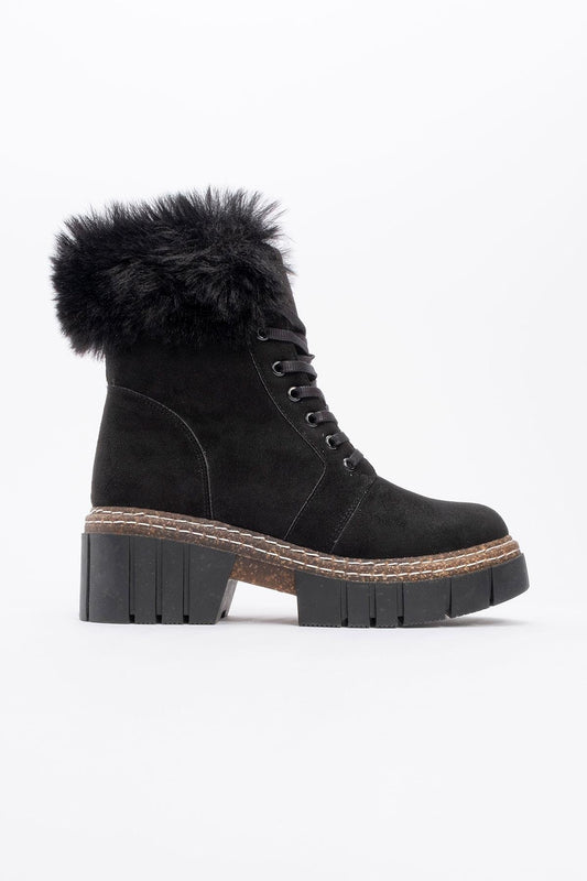 Jayla - Botas de piel de ante negras (Mujer)