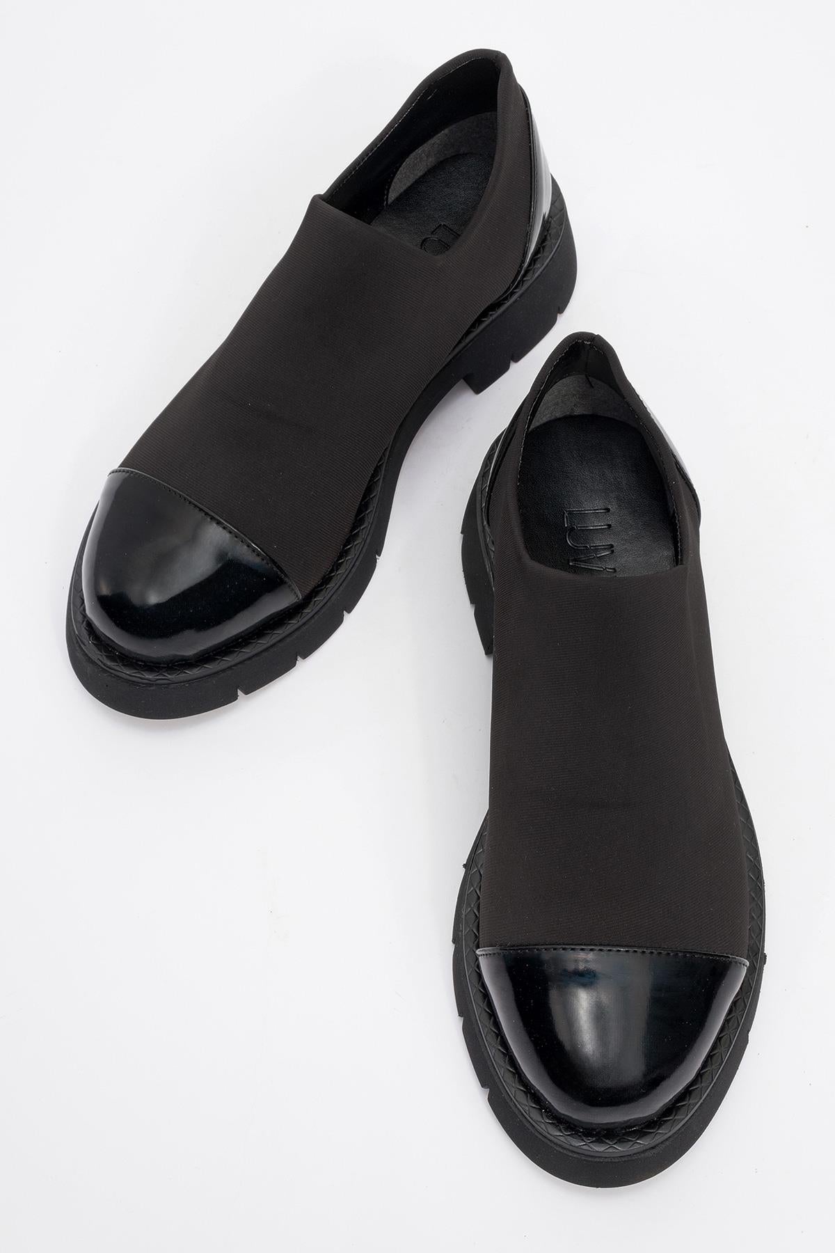 Panola - Mocasín de buceo de charol negro (Mujer)
