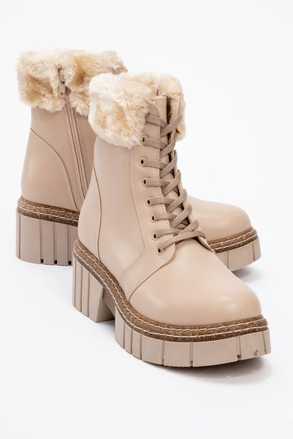 Jayla - Bota de Pelo Beige (Mujer)