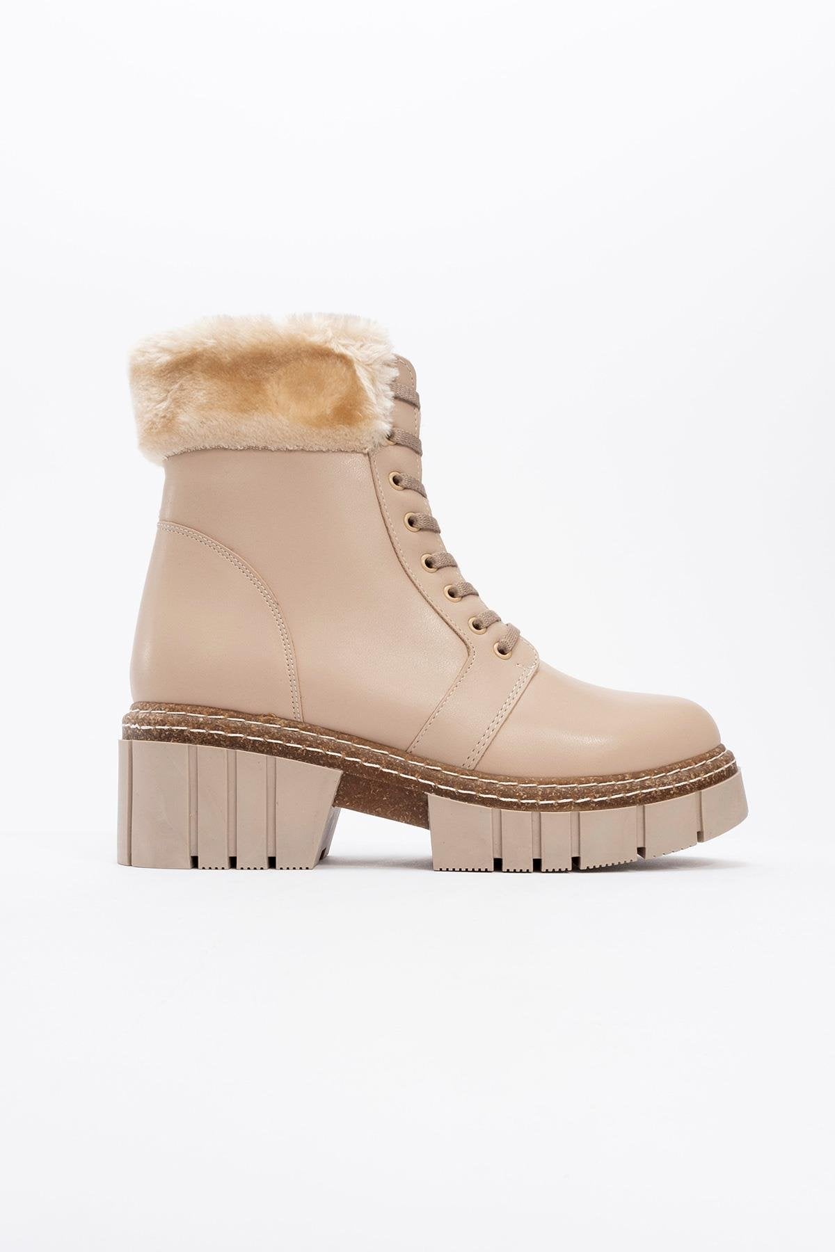 Jayla - Bota de Pelo Beige (Mujer)