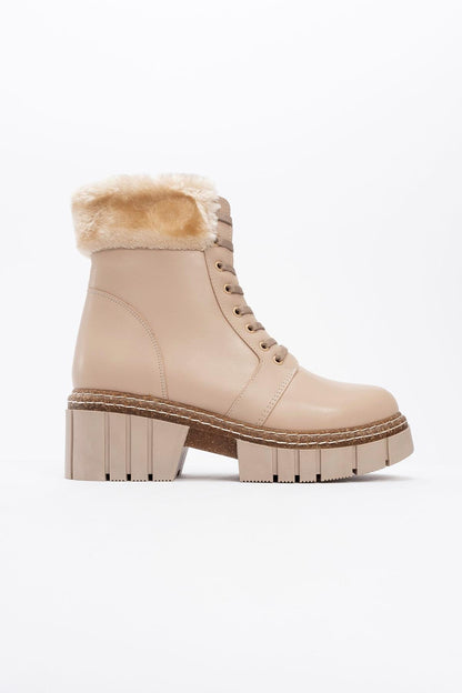 Jayla - Bota de Pelo Beige (Mujer)