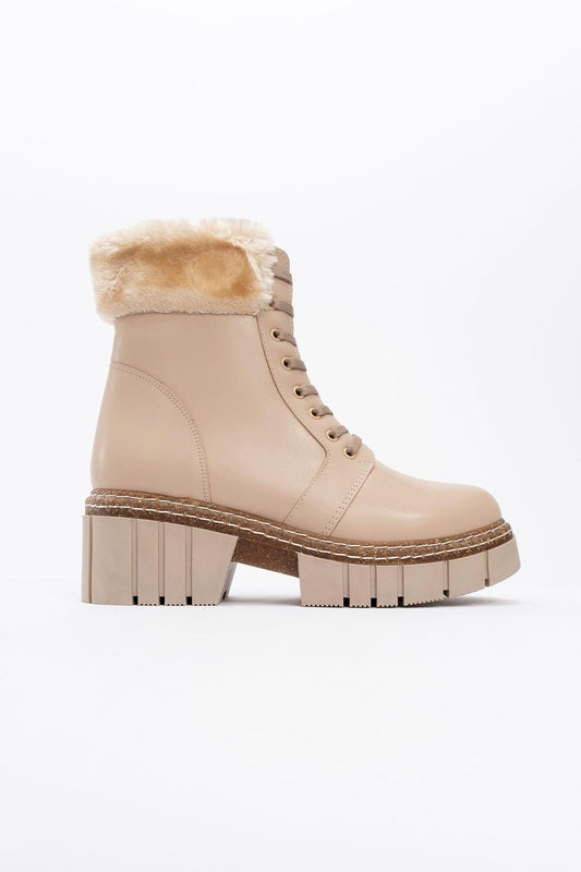 Jayla - Bota de Pelo Beige (Mujer)