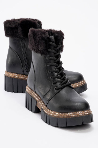 Jayla - Bota de piel negra (Mujer)