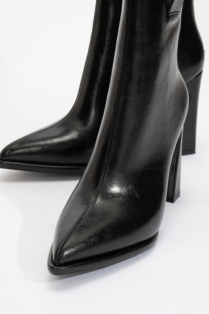 Aja - Black Block Heel Convertible Knee High Boot (Women)