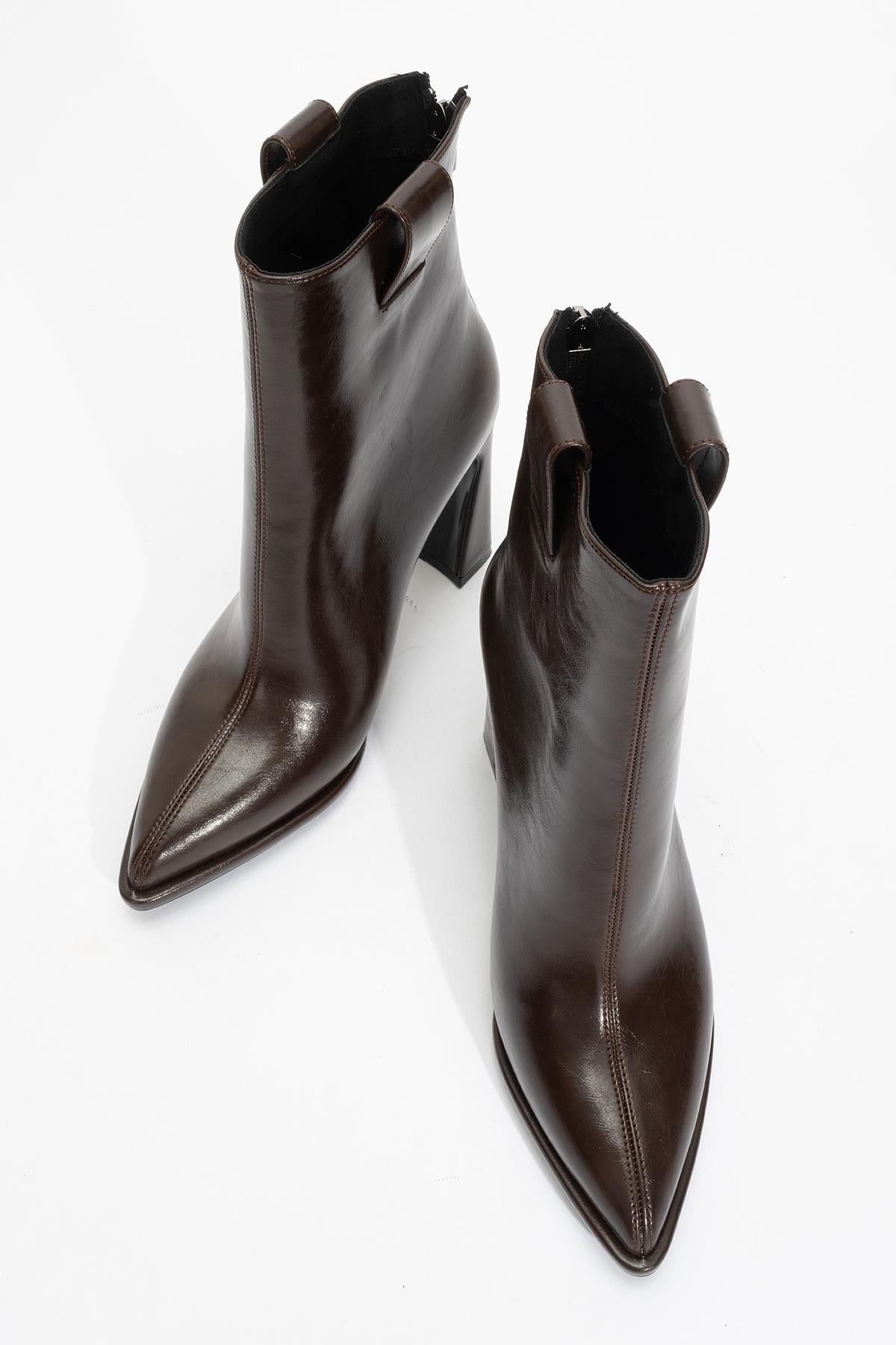 Aja - Brown Block Heel Convertible Knee High Boot (Women)