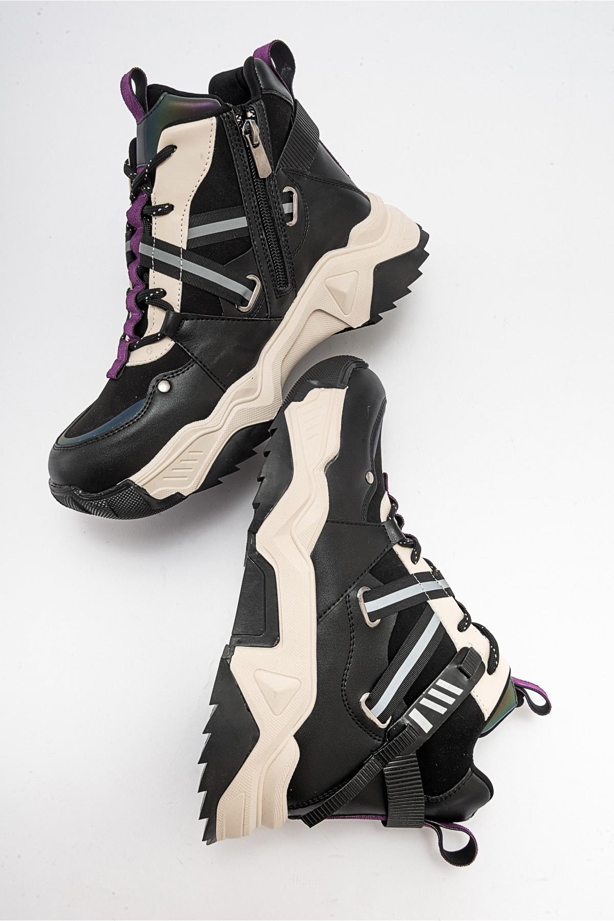 Seraphine - Bota deportiva negra morada (mujer)